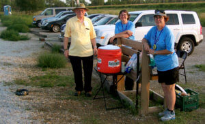 Checkpoint with water jug